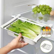 1pc 12 Lattices Drawer Egg Rack For Fridge, Refrigerator Storage Rack, Egg Storage Organizer, White - White - View 5