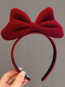 1 件超大蝴蝶结头带，可爱发夹头饰，优雅适合圣诞节、生日