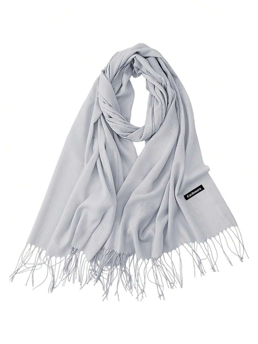 Bluelander Thick Winter Pashmina With Tassels, Windproof, And Fully Adjustable - Grey - View 1