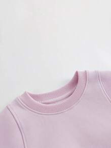 女孩們的氣球袖圓領運動衫,秋季 - 粉色 - 查看 3