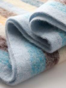 1入組彩虹條紋女士圍巾,秋冬氛圍,多功能,甜美可愛,厚實保暖