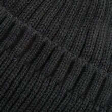 1 件装男士针织无檐便帽，双层保暖内衬，保暖护耳，适合日常休闲 - 黑色 - 查看 5