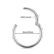 1pc Titanium Nose Rings Cubic Zirconia Septum Rings Hinged Seamless Piercing Rings For Nose Conch Septum Cartilage Helix Tragus Rook Daith Lobe Piercing Jewelry - G23 Titanium Septum Rings - View 6