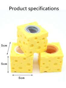 創意緩解壓力的可愛奶酪老鼠杯子彈性壓迫減壓軟壓和捏玩具 - 棕色 - 查看 4