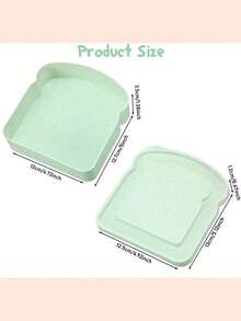 VICNIC 1pc Large Capacity Green Toaster Sandwich Box, Suitable For Bread Storage And Carrying With Multiple Color Options - Mint Green - View 2