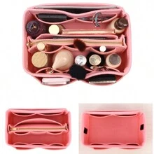 1pc Large Capacity Cosmetic Bag, Women Portable Travel Toiletry Organizer Case, Skincare Products, Phone Holder Storage Bag, Home Organizer