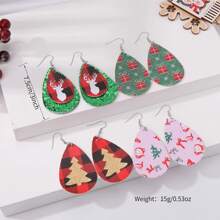 4 cặp/bộ Chuông lấp lánh Giáng sinh, Cây, Tuần lộc, Mũ, Vớ, Găng tay, Bộ bông tai thiết kế người tuyết & bông tuyết, kèm thiệp chúc mừng (Ngẫu nhiên) - Nhiều màu - Xem 23