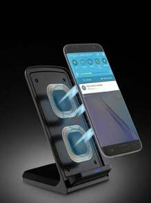 Q740 15w垂直快速無線充電器座,具備雙線圈 - 黑色 - 查看 8