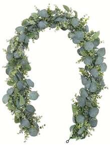 1/3 Pcs, 5.8Ft/1.78m Artificial Eucalyptus Wreath, Faux Green Garland, For Baby Shower, Wedding Party, Mantel, Scene Decor, Home Decoration Gifts Birthday Graduation,Fake Plants