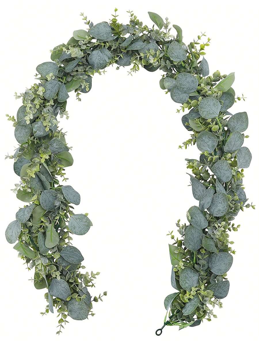 1/3 Pcs, 5.8Ft/1.78m Artificial Eucalyptus Wreath, Faux Green Garland, For Baby Shower, Wedding Party, Mantel, Scene Decor, Home Decoration Gifts Birthday Graduation,Fake Plants