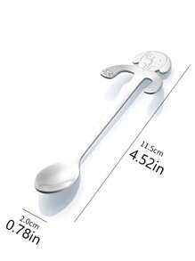 1pc Stainless Steel Cute Dog Coffee Spoon Candy Dessert Teaspoon Kitchen Tableware School Supplies Back To School