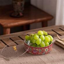 1 Pieza Bandeja De Bocadillos De Esmalte Azul, Plato Divisor De Cerámica - Azul - Ver 8