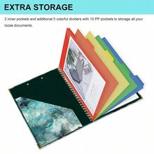 1pc Marble Pattern Spiral Binder Notebook With Pp Pocket And Memo Pad, Multifunctional Organizer Portfolio Notebook - marble - View 3