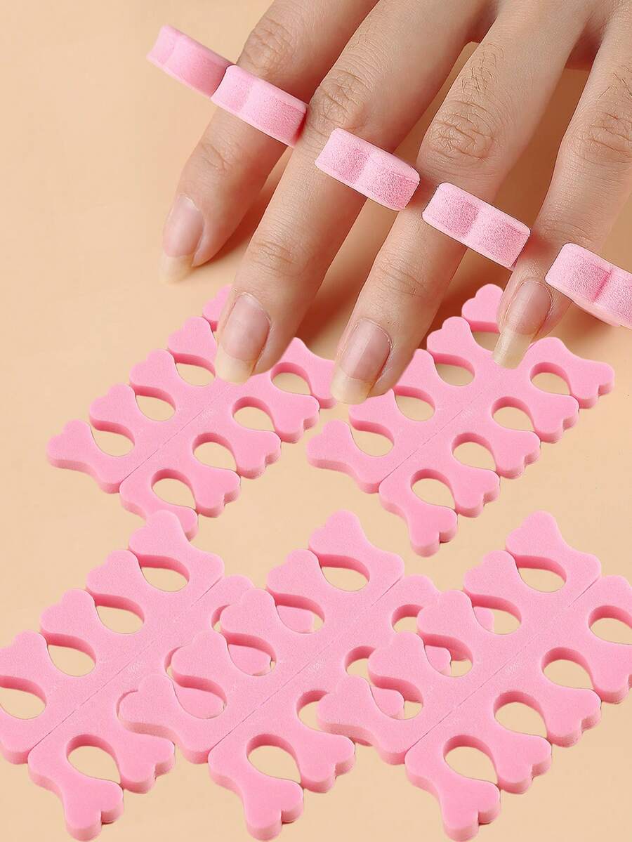 20pcs Pink Sponge Finger Splitter Nail Tools Nail Polish Finger Splitter Repair Toe Nails Separator Nails Art Tools - Pink - View 1