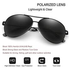 1副cy-0971-h1黑色/黑色復古男士金屬合金框飛行員時尚眼鏡黑色遮光板,適用於各季戶外,不帶保護盒