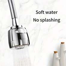 廚房水龍頭噴嘴附件360°旋轉抗噴溅省水水龍頭延長軟管通用轉接器設置廚房水槽配件工具 - 銀色 - 查看 5