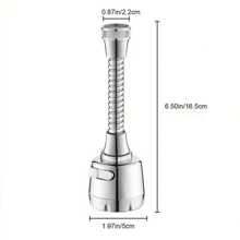 廚房水龍頭噴嘴附件360°旋轉抗噴溅省水水龍頭延長軟管通用轉接器設置廚房水槽配件工具 - 銀色 - 查看 6