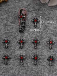 10 Cái/Gói Hình Ngôi Sao, Bàn Tay Quỷ & Chữ Thập Phong Cách Gothic Tự Làm Trang Trí Móng Tay Nghệ Thuật Phụ Kiện Làm Móng Tay - Xem 2