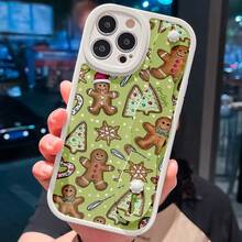 Christmas Cookies Pattern Personalized Wrist Strap Kickstand Phone Case - White - View 4