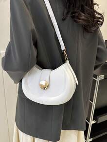 1pc White Fashion Design Shoulder Bag - White - View 2