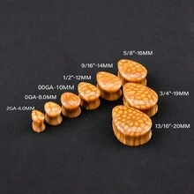 1 对时尚亚克力不对称道路图案纯色耳塞适合男士和女士日常佩戴 - 實心 - 查看 4