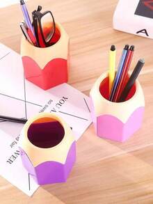 1入組筆筒桌面收納盒,適用於學生和辦公室工作者,裝飾性辦公用品