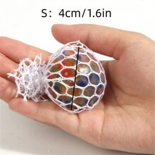 1pc Random Venting Grape Ball Stress Relief Toy, Tpr Soft Rubber Rebound Prank Pinch Ball, Mesh Bag Squeeze Ball Stress Toy - Multicolor - View 4