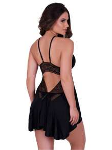 Women Nightgowns & Sleepshirts - Black - View 2