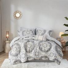 7 Piece Comforter Set With Bed Sheets - màu nâu sẫm - Xem 3