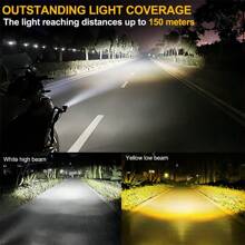 Led Auxiliary Lights Magnifying Glass Headlights For Car Motorcycle 2pcs - Black - View 4