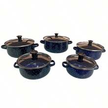 Juego de Ollas Tapa de Peltre 10 piezas International Azul - Azul - Ver 1