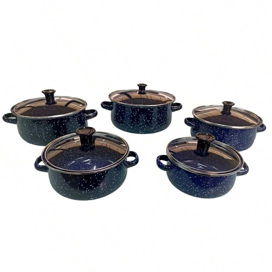 Juego de Ollas Tapa de Peltre 10 piezas International Azul - Azul - Ver 1