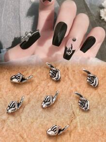 10 件套深色单指指甲指甲装饰配件材料