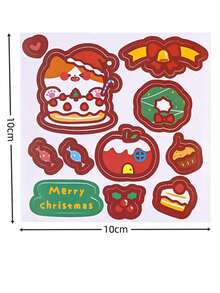 8入組卡通聖誕貼紙,聖誕快樂可愛裝飾貼紙,學生聖誕禮物
