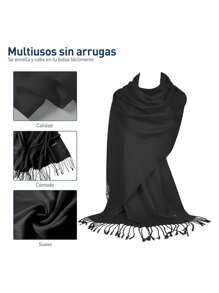 Bluelander Thick Winter Pashmina With Tassels, Windproof, And Fully Adjustable - Black - View 3