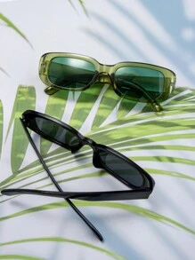 2 副女士时尚猫眼方框时尚眼镜，适合派对、街头服饰、时尚装扮、户外旅行等。