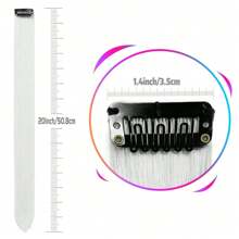 6 Piezas Extensiones De Cabello Con Clip De Colores Para Resaltar En Fiestas, 20 Pulgadas De Cabello Sintético Blanco Largo Y Recto Con Clip, Un Regalo De Halloween, Cosplay, Moda, Fiesta De Navidad Y Año Nuevo Para Mujeres, Niñas Y Niños (blanco)