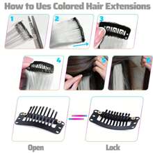 6 Piezas Extensiones De Cabello Con Clip De Colores Para Resaltar En Fiestas, 20 Pulgadas De Cabello Sintético Blanco Largo Y Recto Con Clip, Un Regalo De Halloween, Cosplay, Moda, Fiesta De Navidad Y Año Nuevo Para Mujeres, Niñas Y Niños (blanco)