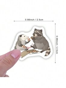 500PCS Cute Cartoon Raccoons Stickers Roll Vinyl Stickers For Scrapbook,Journaling,Laptop,Bumper,Skateboard,Water Bottles,Computer,Phone,Cartoon Stickers Roll Back To School