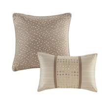 8pc Camelia Polyester Embroidered Comforter Set - 自然的 - 查看 7
