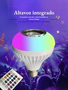 1 PCS Foco de bluetooth con musica y control de cambios de luces-Foco MP3 con musica y colores - Multicolor - Ver 9