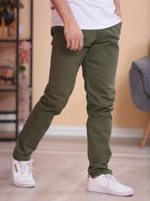 Men Jeans - 墨綠色 - 查看 4