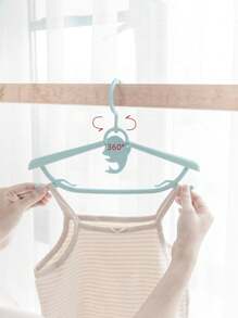 SEEDNUR 5pcs Blue Baby Clothes Hangers, Children Clothes Racks, Adjustable, Anti-slip, Multifunctional, Windproof, Suitable For Home Use, Drying And Storage - Blue - View 3