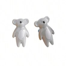 1pc Koala Shaped Ceramic Drawer & Door Knob - Light Grey - View 1