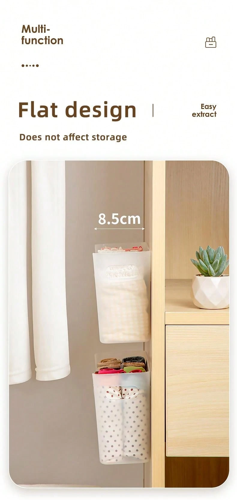 1pc MultiFunctional WallMounted Storage Box Without Punching