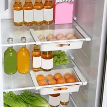 1pc 12 Lattices Drawer Egg Rack For Fridge, Refrigerator Storage Rack, Egg Storage Organizer, White - White - View 9