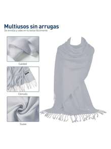 Bluelander Thick Winter Pashmina With Tassels, Windproof, And Fully Adjustable - Grey - View 3