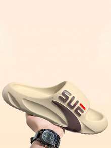 夏季男士潮流戶外海灘eva拖鞋,厚底,軟底,防滑 - 卡其色 - 查看 5