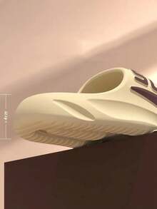 夏季男士潮流戶外海灘eva拖鞋,厚底,軟底,防滑 - 卡其色 - 查看 2