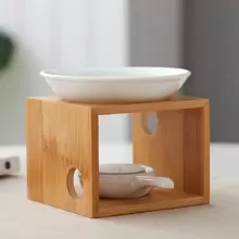 1組陶瓷精油香氛加熱器，鏤空花朵設計茶蠟燭台，精油加熱器，節日居家裝飾，情人節禮物，生日畢業禮物 - 白色 - 查看 7